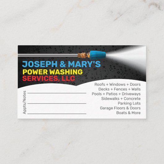 Sjabloon voor afwasmachine en reiniging van de dru visitekaartje (Achterkant)