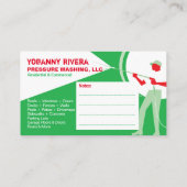 Sjabloon voor afwasmachine en reiniging van de dru visitekaartje (Achterkant)