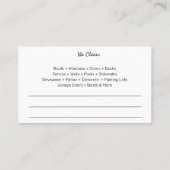 Sjabloon voor afwasmachine en reiniging van de dru visitekaartje (Achterkant)