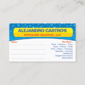 Sjabloon voor afwasmachine en reiniging van de dru visitekaartje (Achterkant)