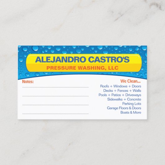 Sjabloon voor afwasmachine en reiniging van de dru visitekaartje (Achterkant)