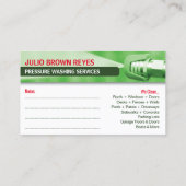 Sjabloon voor afwasmachine en reiniging van de dru visitekaartje (Achterkant)