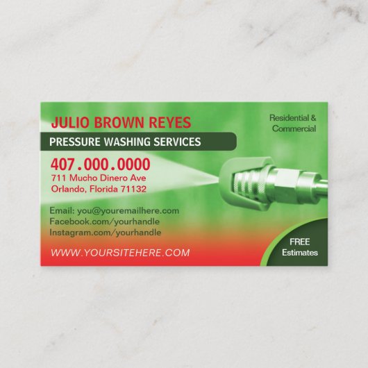 Sjabloon voor afwasmachine en reiniging van de dru visitekaartje (Voorkant)