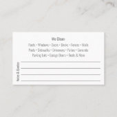 Sjabloon voor afwasmachine en reiniging van de dru visitekaartje (Achterkant)