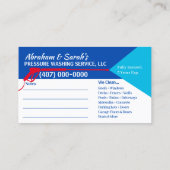 Sjabloon voor afwasmachine en reiniging van de dru visitekaartje (Achterkant)