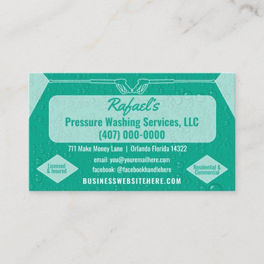 Sjabloon voor afwasmachine en reiniging van de dru visitekaartje (Voorkant)