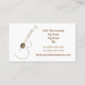 Sjabloon voor akoestische Guitar-Logo-visitekaartj Visitekaartje (Achterkant)