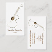 Sjabloon voor akoestische Guitar-Logo-visitekaartj Visitekaartje (Voorkant / Achterkant)