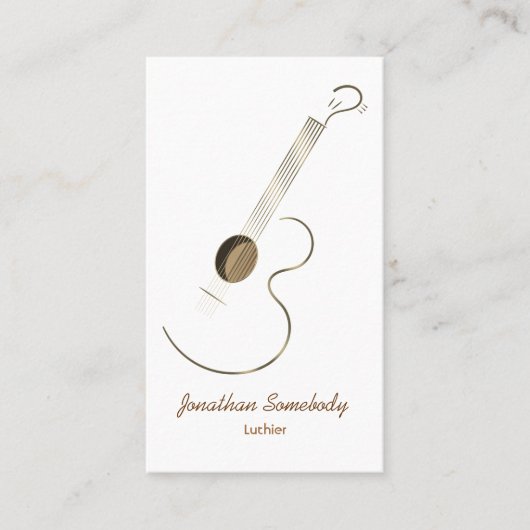 Sjabloon voor akoestische Guitar-Logo-visitekaartj Visitekaartje (Voorkant)