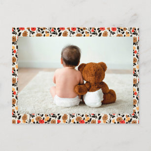 Sjabloon voor ansichtkaart met teddybeerliefde briefkaart