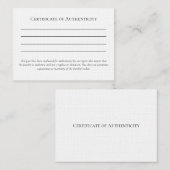 Sjabloon voor authenticiteit voor juwelen visitekaartje (Voorkant / Achterkant)