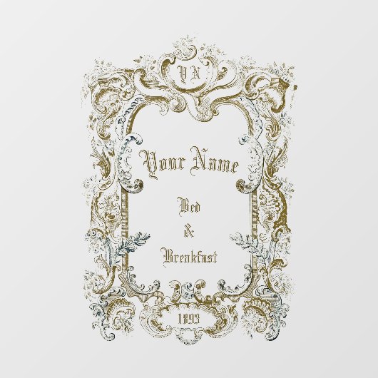 Sjabloon voor Bed & Breakfast met Victoriaanse ran Raamsticker (Vel)