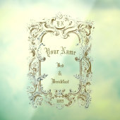 Sjabloon voor Bed & Breakfast met Victoriaanse ran Raamsticker (Vel 3)