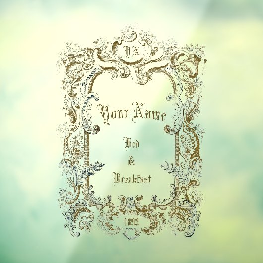 Sjabloon voor Bed & Breakfast met Victoriaanse ran Raamsticker (Vel 3)