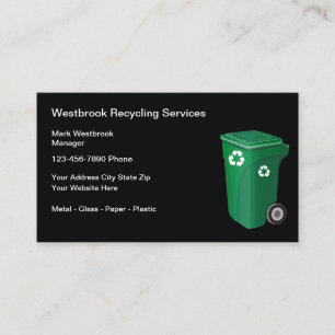 Sjabloon voor Bedrijfskaart Recycling Diensten Visitekaartje
