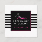 Sjabloon voor bedrijfskaarten voor haarsalon vierkante visitekaartje (Voorkant)