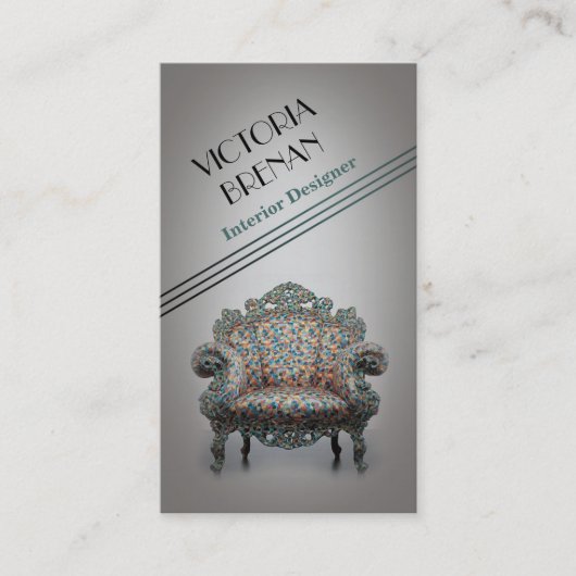 Sjabloon voor bedrijfskaarten voor interieurontwer visitekaartje (Voorkant)