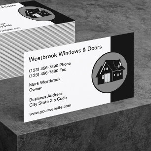Sjabloon voor bedrijfskaarten voor Windows en deur Visitekaartje