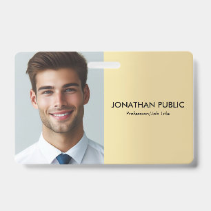 Sjabloon voor bedrijfspersoneelsfoto met goudkleur badge