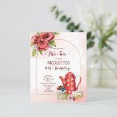 Sjabloon voor begrotingsuitnodiging voor Tea party (Staand voorkant)