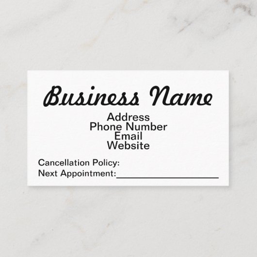 Sjabloon voor bewerkbare beenobjecten visitekaartje (Achterkant)