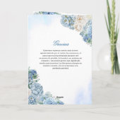 Sjabloon voor Blauw Bloemendienstprogramma (Achterkant)