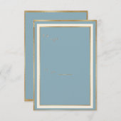 Sjabloon voor blauwe aquarel bloemengoud frame kaart (Voorkant / Achterkant)