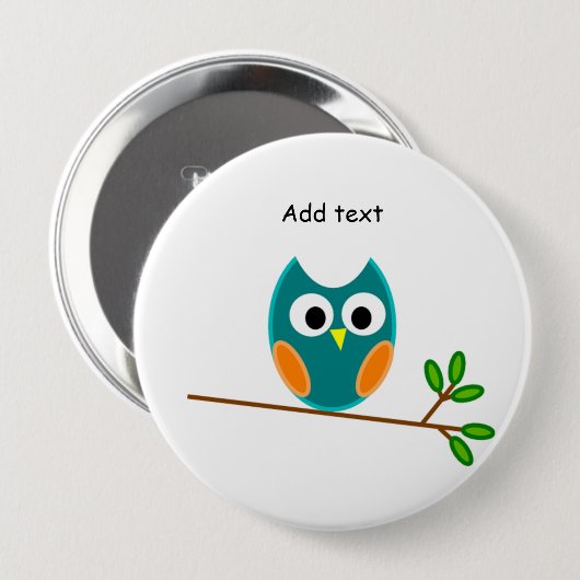 Sjabloon voor blauwe en goudhaver ronde button 4,0 cm (Voorkant /achterkant)