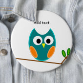 Sjabloon voor blauwe en goudhaver ronde button 6,0 cm (In situ)