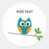 Sjabloon voor blauwe en goudhaver ronde sticker (Voorkant)