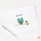 Sjabloon voor blauwe en goudhaver ronde sticker (Envelop)