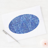 Sjabloon voor blauwe glitter glanzende moderne loo ovale sticker (Envelop)