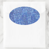 Sjabloon voor blauwe glitter glanzende moderne loo ovale sticker (Tas)
