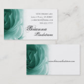 Sjabloon voor Blauwgroen Roos voor visitekaartjes (Voorkant / Achterkant)