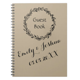 Sjabloon voor bruiloft Guest Book Kraft Rustic Notitieboek