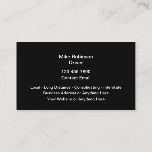 Sjabloon voor Business Card Trucking Services Visitekaartje (Achterkant)