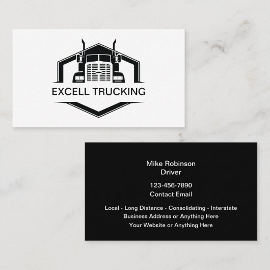 Sjabloon voor Business Card Trucking Services Visitekaartje (Voorkant / Achterkant)