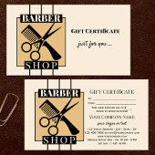 Sjabloon voor cadeaubonnen voor Barber-winkel Kortingskaartje