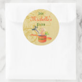 Sjabloon voor cadeaukaart bij gebakken waren ronde sticker (Tas)