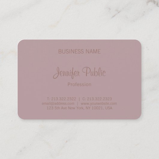 Sjabloon voor calligrafisch script Modern Monogram Visitekaartje (Achterkant)