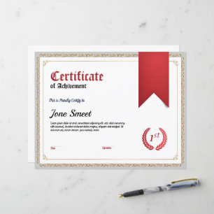 Sjabloon voor Certificaat van Prestatie – Aanpasba