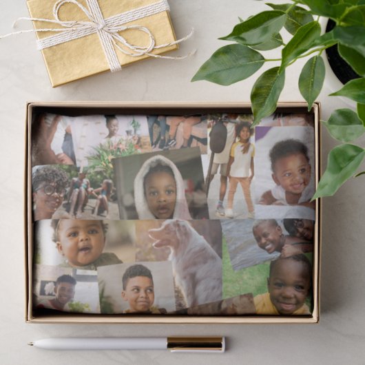 Sjabloon voor collage van 24 willekeurig overlappe tissuepapier (Geschenk)
