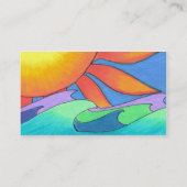 Sjabloon voor Colorful Ocean Business Card Visitekaartje (Achterkant)