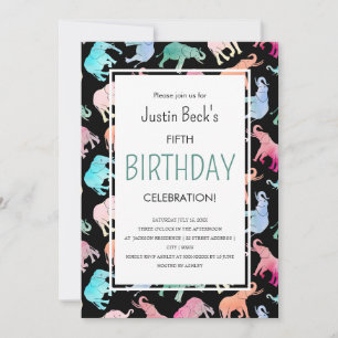 Sjabloon voor Cute Colorful Waterverf Elephant Kaart