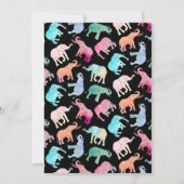 Sjabloon voor Cute Colorful Waterverf Elephant Kaart (Achterkant)