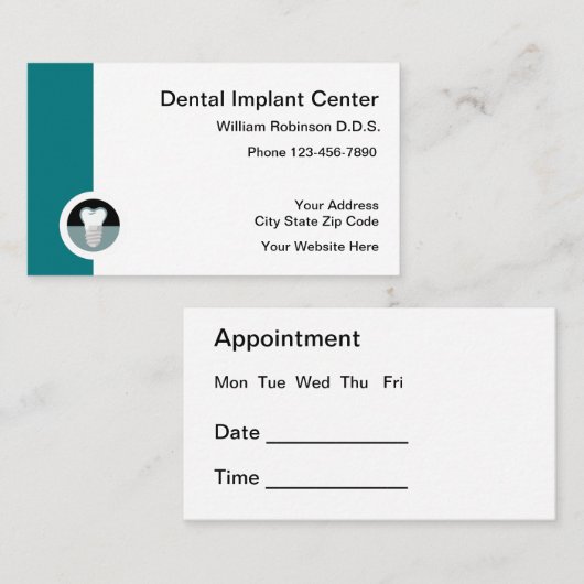 Sjabloon voor de aanwijzing van tandheelkundige im visitekaartje (Voorkant / Achterkant)