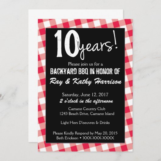 Sjabloon voor de uitnodiging tot Jubileum voor de  (Voorkant / Achterkant)