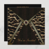 Sjabloon voor de uitnodiging van de Leopard Party (Voorkant / Achterkant)