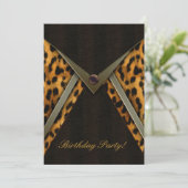 Sjabloon voor de uitnodiging van de Leopard Party (Staand voorkant)