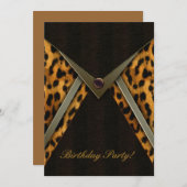 Sjabloon voor de uitnodiging van de Leopard Party (Voorkant / Achterkant)